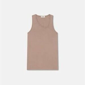 NWT Nanushka Men’s Aziz Organic Jersey Tank with Angled Neckline, Nut, size L